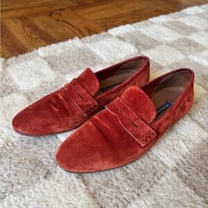 Margaux Red/Orange Velvet Loafers Size 37